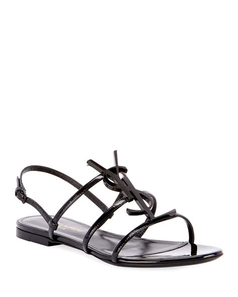 flat ysl sandals|saint laurent farrah sandals.